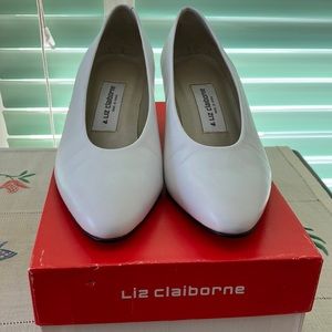 Liz Claiborne, white leather pumps
